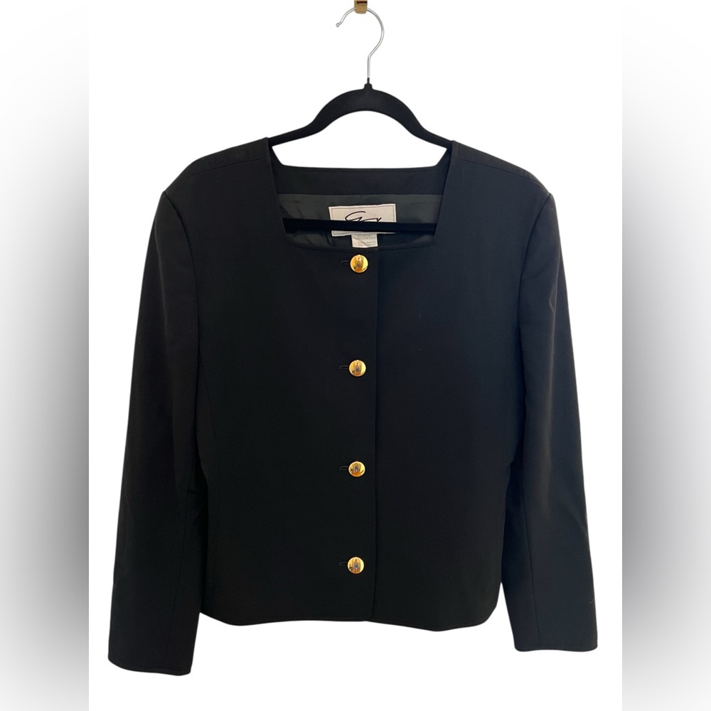 Genny Vintage 1980s Long-sleeve Black Blazer✨